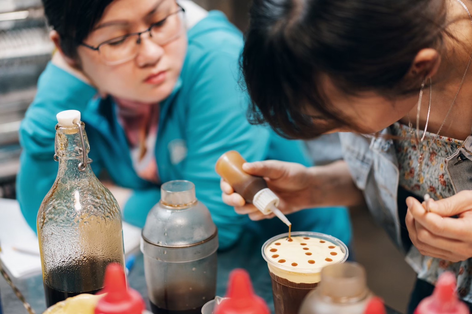 Latte art on bubble tea