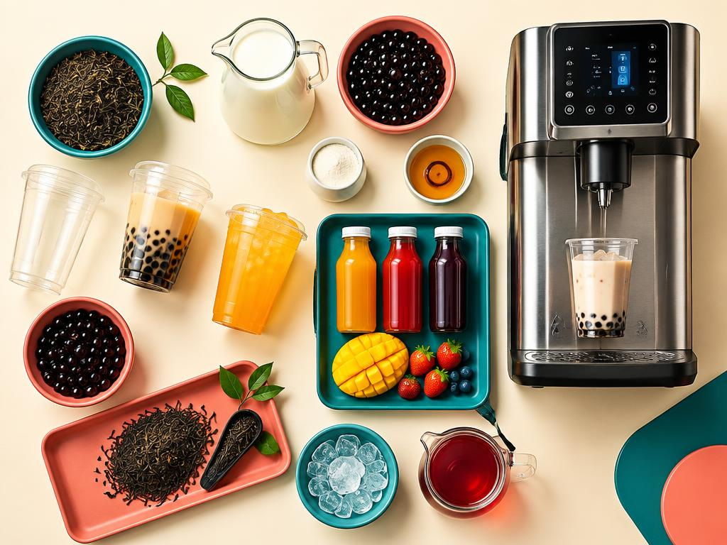 Ingredientes para bubble tea y equipo inteligente de dosificación